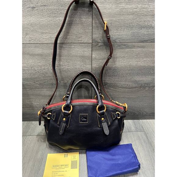 Dooney & Bourke Florentine Leather Medium Mail Satchel navy...